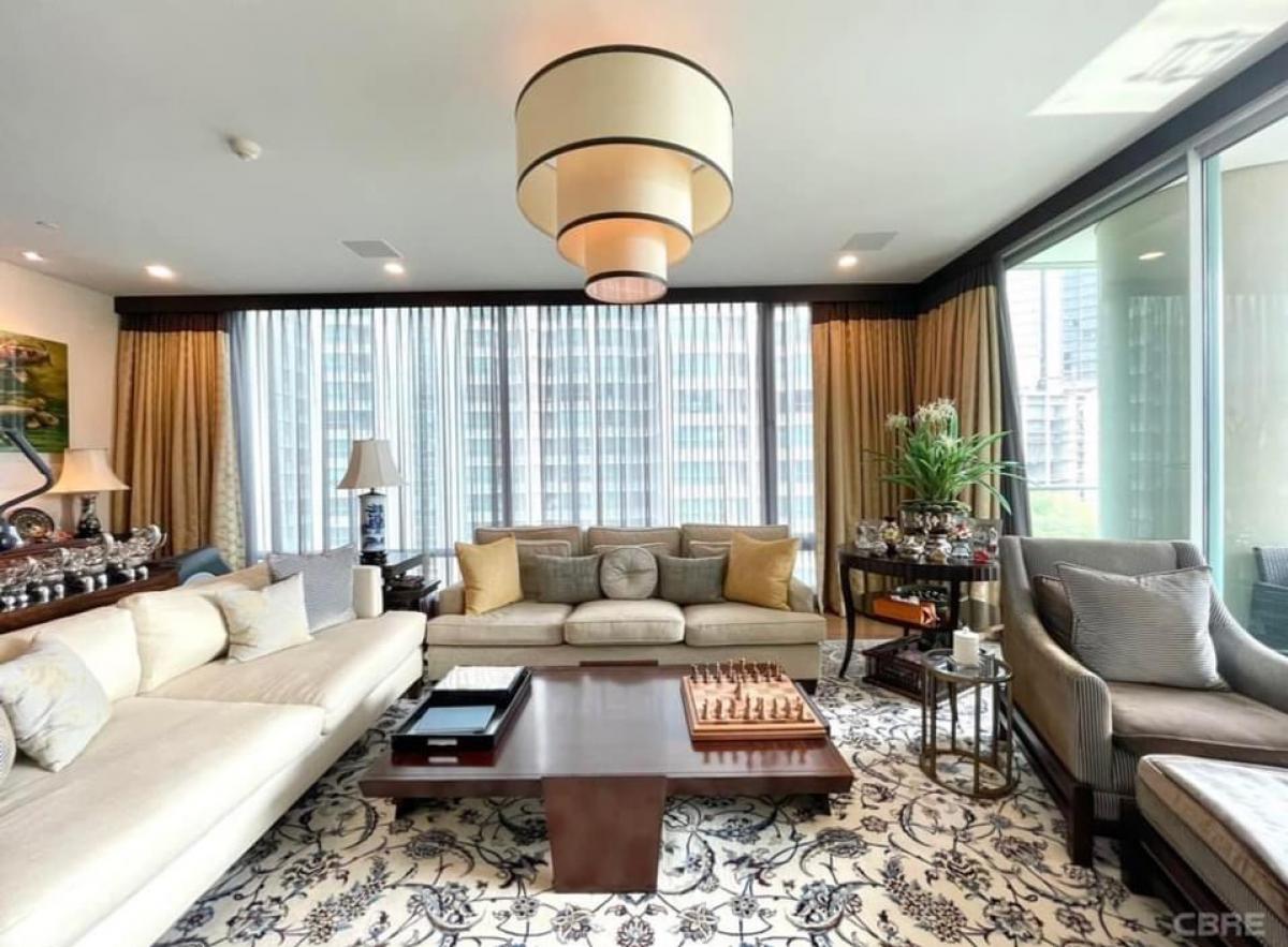 For SaleCondoWitthayu, Chidlom, Langsuan, Ploenchit : 📢👇Sell with tenant contract til May 26.Luxury condominium just behind Central Chidlom, The Park Chidlom, quiet , shady place to live in mid of town, big balcony, nice decor, fully furnished