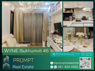 ให้เช่าคอนโดอ่อนนุช อุดมสุข : WX01095 - WYNE Sukhumvit - 35 sqm - BTS Phra Khanong- DONKI Mall Thonglor- Sukumvit Hospital