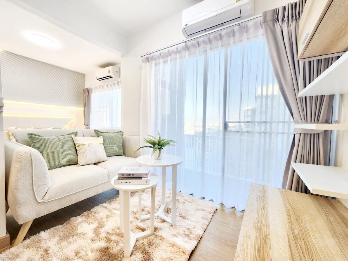 For SaleCondoOnnut, Udomsuk : 🛋️ Fully furnished ‼️ A Space Sukhumvit 77 🏡🪴 Near MRT Srinakarin, very convenient to travel, near shopping areas such as Seacon Srinakarin and Train Market, the best location 🔥🔥 The room is ready to move in 😊