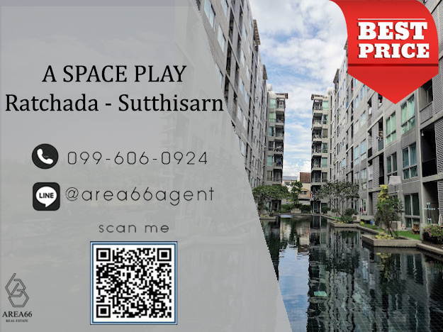 For SaleCondoRatchadapisek, Huaikwang, Suttisan : 🔥 For sale!! Condo A space play Ratchada-Sutthisan