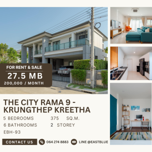 For SaleHousePattanakan, Srinakarin : For Rent & Sale The City Rama 9 - Krungthep Kreetha 27.5 MB. Rent 200k