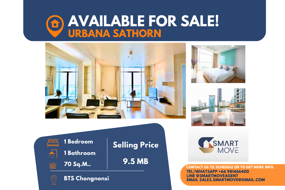 For SaleCondoSathorn, Narathiwat : Code C20221203056.......Urbana Sathorn sale with tenant, 1 bedroom, 1 bathroom, high floor, furnished, Special Deal!!