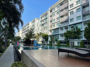 For RentCondoHuahin, Prachuap Khiri Khan, Pran Buri : The Trust Condo Hua Hin, 16,000 baht/month, 2 bedrooms, 2 bathrooms, area 57.89 sq m. minimum 1 year contract. Enjoy the atmosphere of a resort-style shady garden and large swimming pool with complete amenities