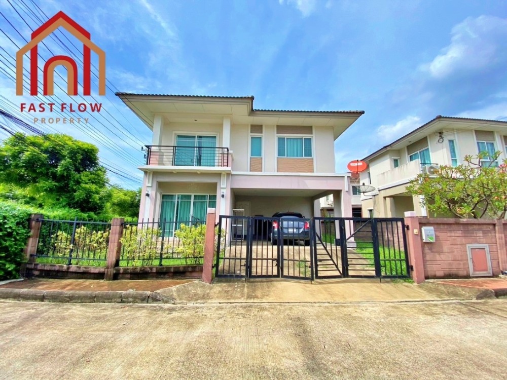 For SaleHousePathum Thani,Rangsit, Thammasat : Single house for sale, The Plant Light Tiwanon-Rangsit, corner house, on the main road, kitchen extension with built-in