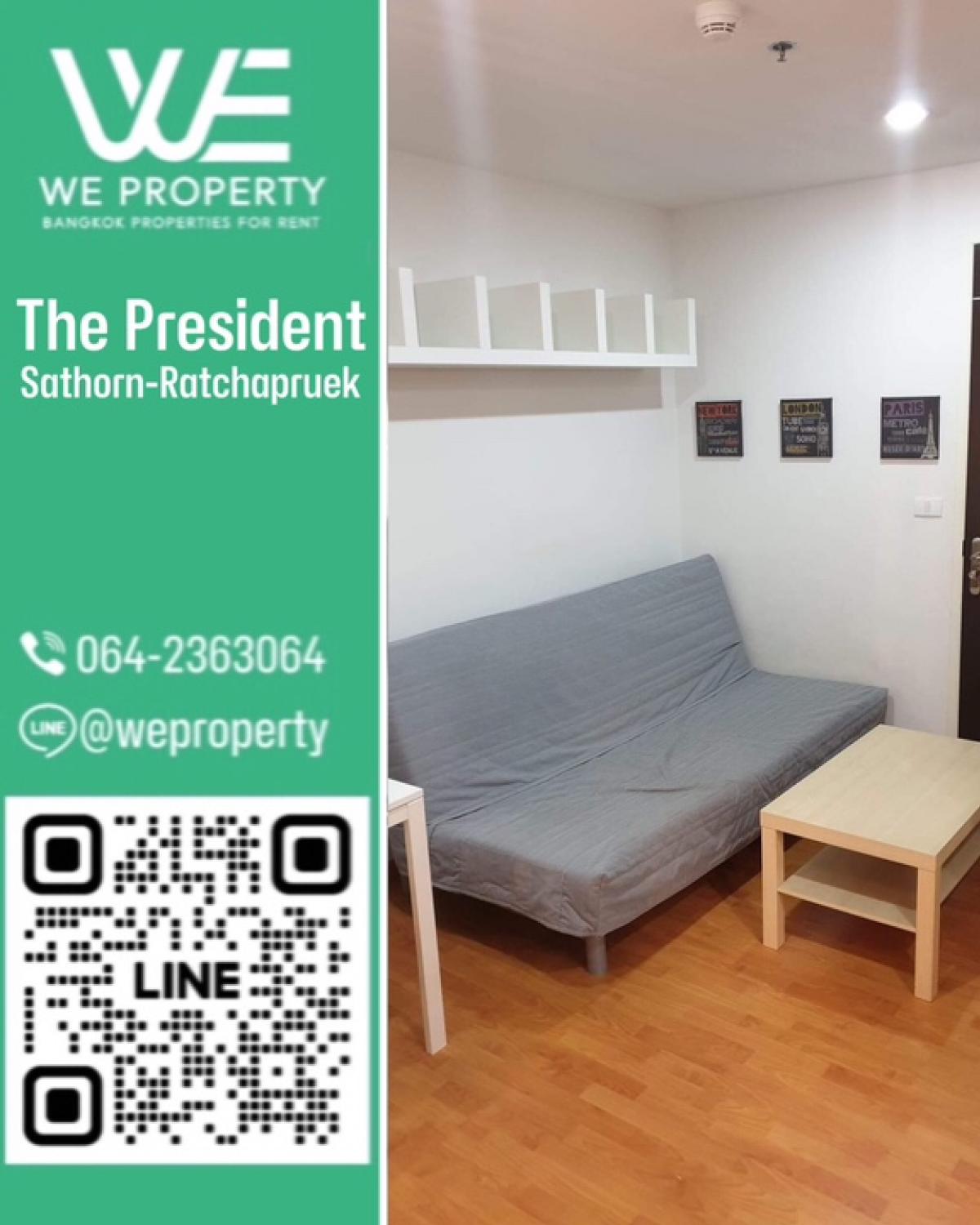 For SaleCondoThaphra, Talat Phlu, Wutthakat : Beautiful room, good view, great price⭐The President Sathorn-Ratchapruek