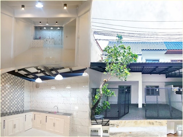 For RentTownhouseRattanathibet, Sanambinna : Ratchada, 2-story townhouse for rent, Bangkoknon 44-56 MRT Wong Sawang.1km. 3 bed 22sq.wa. 132sq.m.