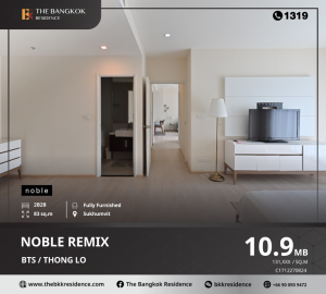 For SaleCondoSukhumvit, Asoke, Thonglor : Noble Remix High-Rise Condo meets every lifestyle need, near BTS Thonglor.