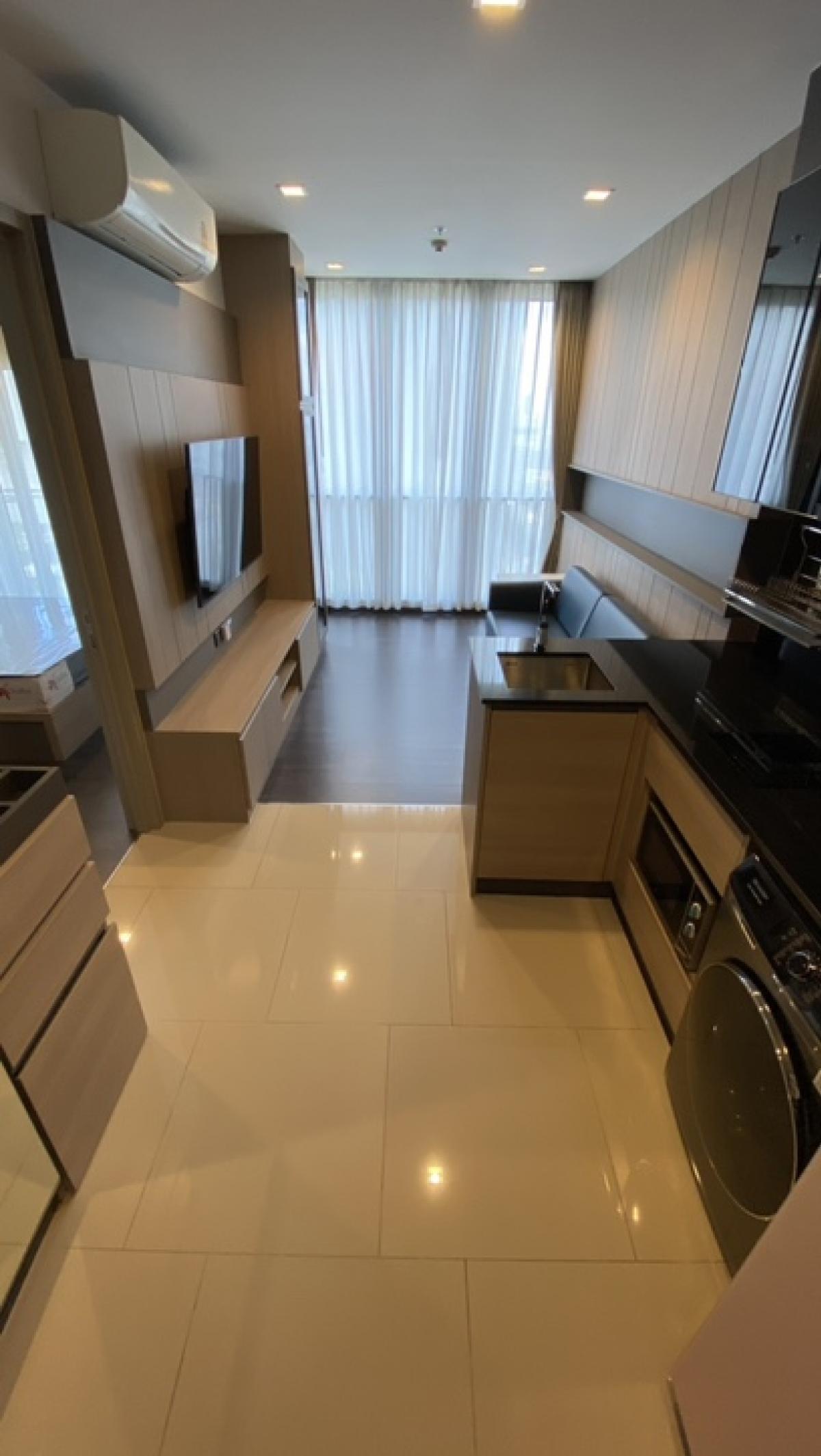 For RentCondoRama9, Petchburi, RCA : THE LINE RATCHADA🚨 1 bedroom with built-in, very beautiful and perfect. (Ready to move in 💯)