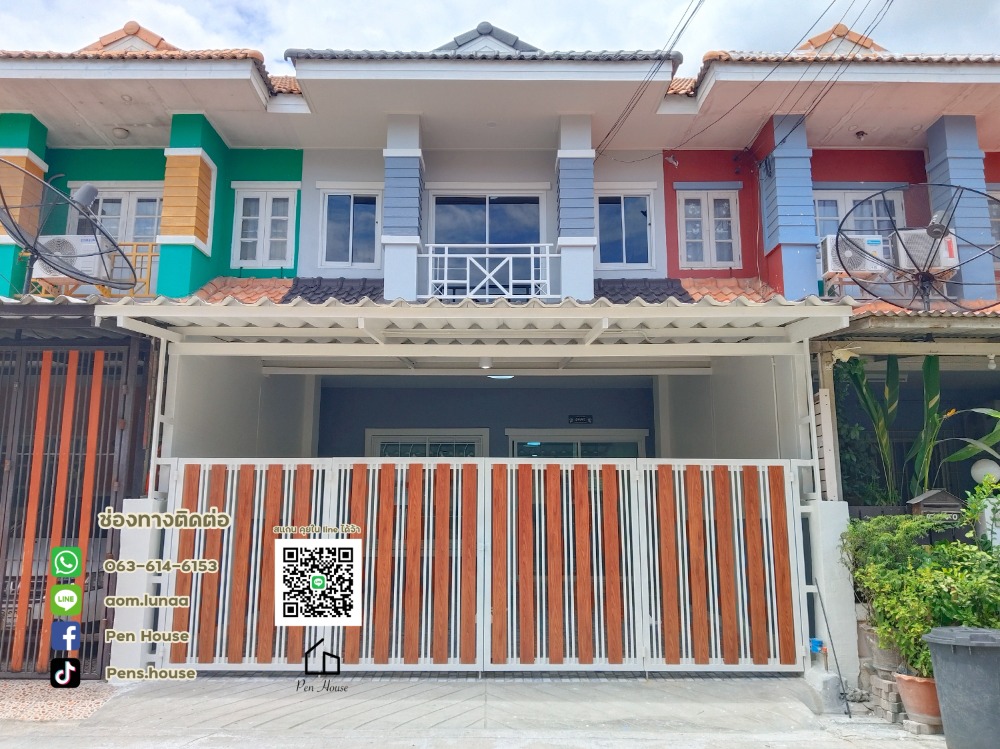 For SaleTownhouseNawamin, Ramindra : Townhouse, 2 floors, wide front, 3 bedrooms, Ban Mueang Pracha. Hathairat area, Minburi, newly renovated