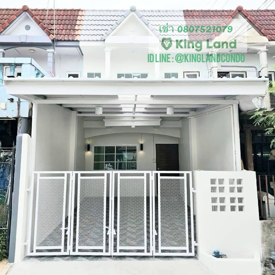 For RentTownhouseSeri Thai, Ramkhamhaeng Nida : #Townhouse for rent, 2 floors, 2 bedrooms, 2 bathrooms, beautiful house, newly renovated. Rinthong Village, Ramkhamhaeng 190 Soi 29, rental price 13,000 baht/month #can raise small animals #Near the BTS 500 meters