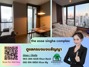 For RentCondoRama9, Petchburi, RCA : Very beautiful room available for rent, The esse singha complex, high floor, clear view, comfortable for the eyes, very suitable for relaxing.