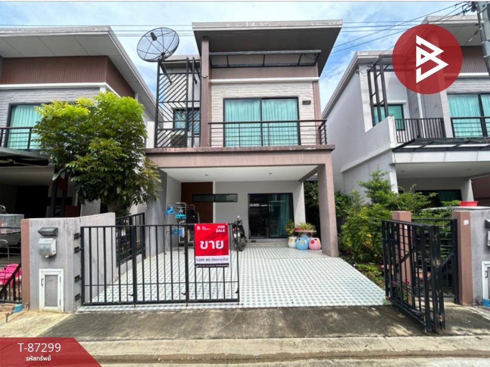 For SaleHouseRathburana, Suksawat : Semi-detached house for sale, Naturera Trend Village, Pracha Uthit 90, Phra Samut Chedi, Samut Prakan.