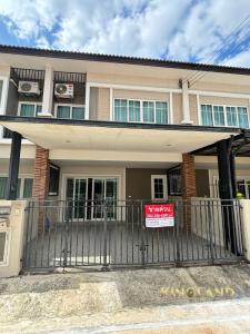 For SaleTownhouseMin Buri, Romklao : #Townhome for sale, 4 bedrooms, The Passage Ramintra-Khubon. Add a parking roof, wide front, can park 2 cars #near the pink electric train #Khubon Station 6 km. Selling for 3.6 million