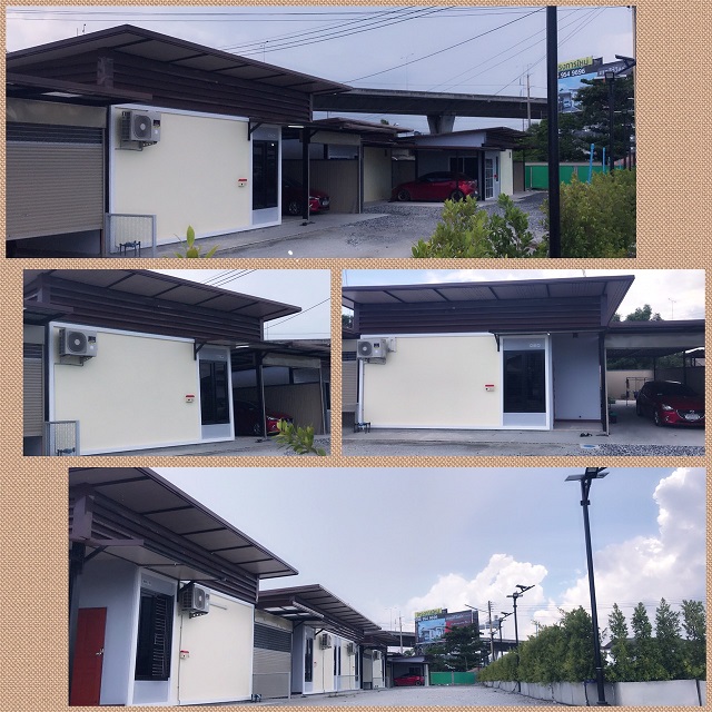 For RentTownhouseChachoengsao : Single-storey semi-detached house for rent, Modern style, 3 bedrooms, 3 bathrooms, along Bangna Trat Road, km 43, inbound side, Bangkok, in a community area, near Top Supermarket, Chularat Hospital, 11 Double A, Wellgrow Industrial Estate and Lotus Bang P