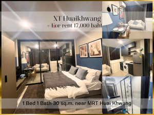 For RentCondoRatchadapisek, Huaikwang, Suttisan : ❤ 𝐅𝐨𝐫 𝐫𝐞𝐧𝐭 ❤ Condo XT Huai Khwang, 1 bedroom, fully furnished, 33rd floor, Building A, 30 sq m. ✅ near MRT Huai Khwang.