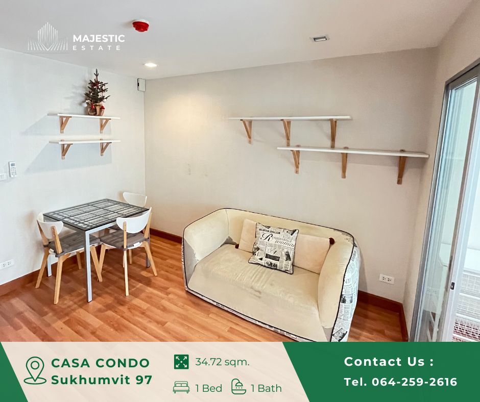 For SaleCondoOnnut, Udomsuk : Casa Condo Sukhumvit 97 for Sale, large room, good location, near BTS Bang Chak and the expressway.