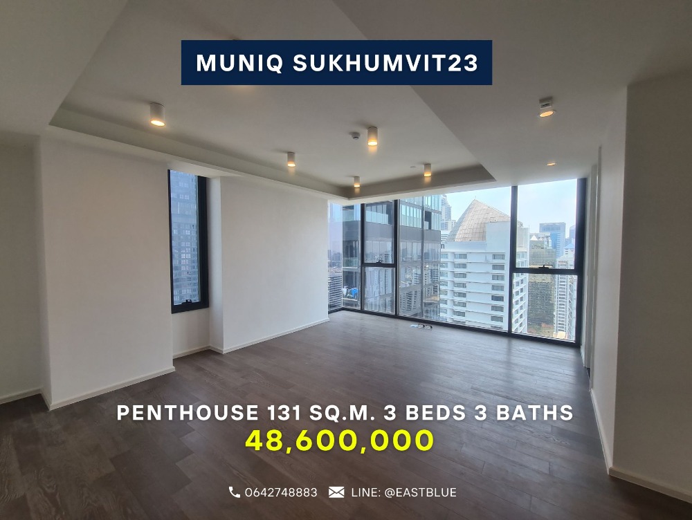 For SaleCondoSukhumvit, Asoke, Thonglor : For Sale Penthouse Muniq Sukhumvit 23 3 Beds 3 Baths 48.6 Mb.