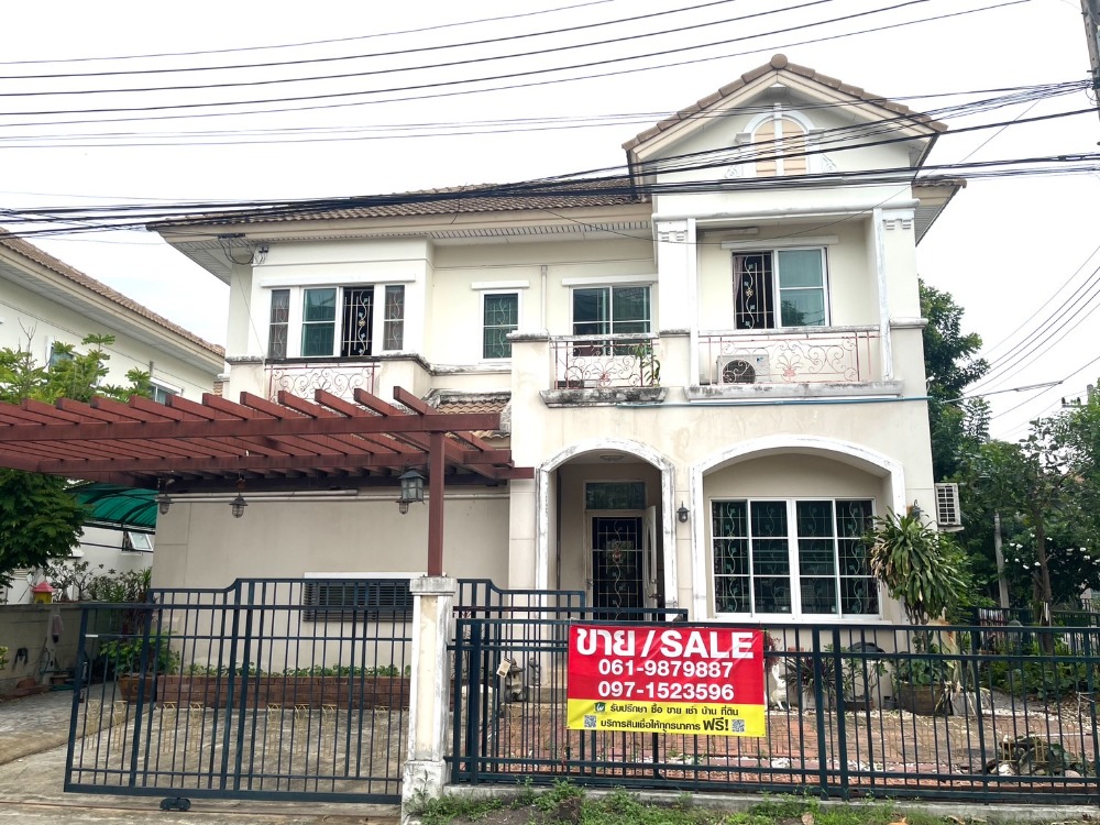 For SaleHousePhutthamonthon, Salaya : Urgent sale, 2-story detached house, Image Place Village Project, Phutthamonthon Sai 4, size 59 square wah, corner house, air conditioning in every room, convenient parking, wide road, next to Image Mall and The Fourth.