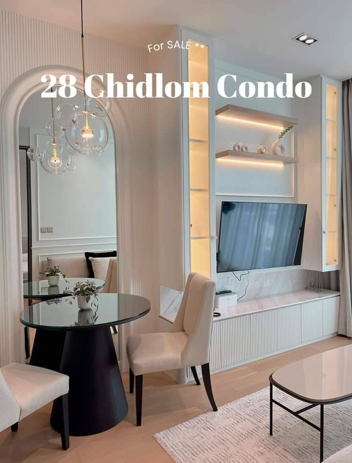 For SaleCondoWitthayu, Chidlom, Langsuan, Ploenchit : S-CL28116 Condo for sale 28 Chidlom, 8th floor, The Villa building, city view, 44 sq m., 1 bedroom, 1 bathroom, price 13.5 million, 064-959-8900