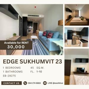 For RentCondoSukhumvit, Asoke, Thonglor : Edge Sukhumvit 23 Corner Bright and Airy Unit 30K per mont