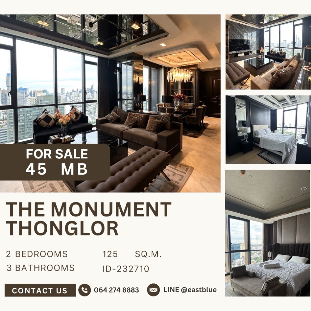 For SaleCondoSukhumvit, Asoke, Thonglor : The Monument Thong Lo 2 Beds for Sale 45 mb.