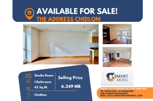 For SaleCondoWitthayu, Chidlom, Langsuan, Ploenchit : Code C20240600054.......The Address Chidlom for sale, Studio room, 1 bathroom, high floor, Partly Furnished, Special Deal!!