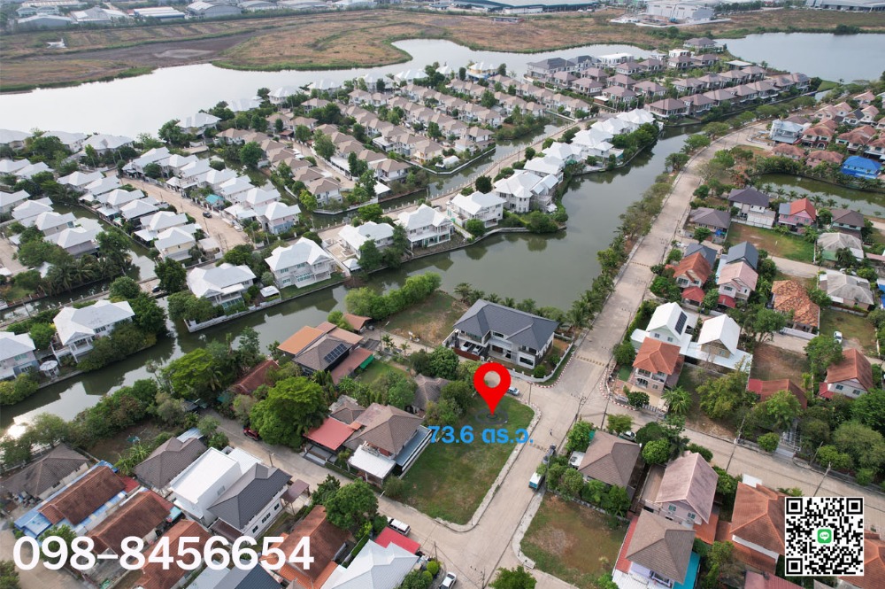 For SaleLandMahachai Samut Sakhon : Land for sale, Sarin City Rama 2, corner plot, filled in, 73.6 sq.w., Khok Kham, Samut Sakhon