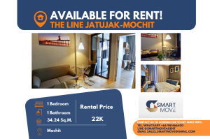 For RentCondoSapankwai,Jatujak : Code C20240300976..........The Line Jatujak - Mochit  for rent, 1 bedroom, 1 bathroom, high floor, furnished, ready to move in