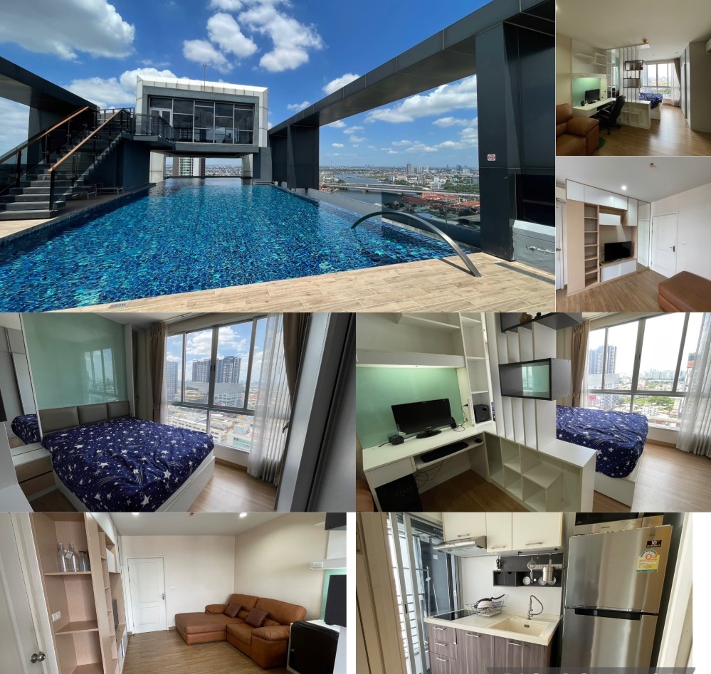 For SaleCondoBang Sue, Wong Sawang, Tao Pun : ==• Condo for sale with Chao Phraya River view. Pleasant fireworks viewing festival Fully furnished, ready to move in, near MRT Bang Pho 200 meters •==