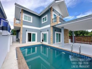 For SaleHousePattaya, Bangsaen, Chonburi : (Call 082-784-7036) New Pool Villa for Sale near Sak Nok Reservoir, Chonburi • 4 bedrooms, 4 bathrooms