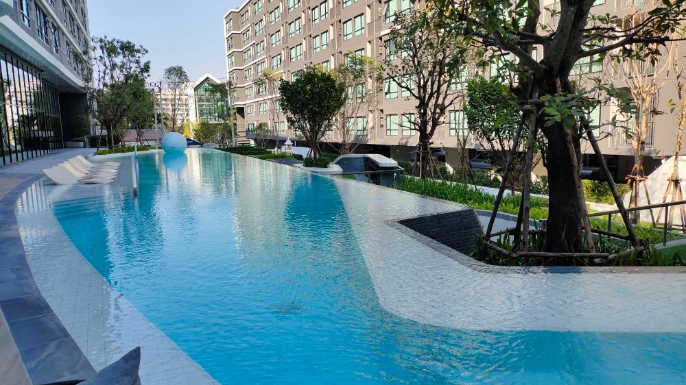 For SaleCondoBangna, Bearing, Lasalle : Condo The Origin Sukhumvit 105: For sale, 1 bedroom, kitchen attached to balcony, swimming pool view