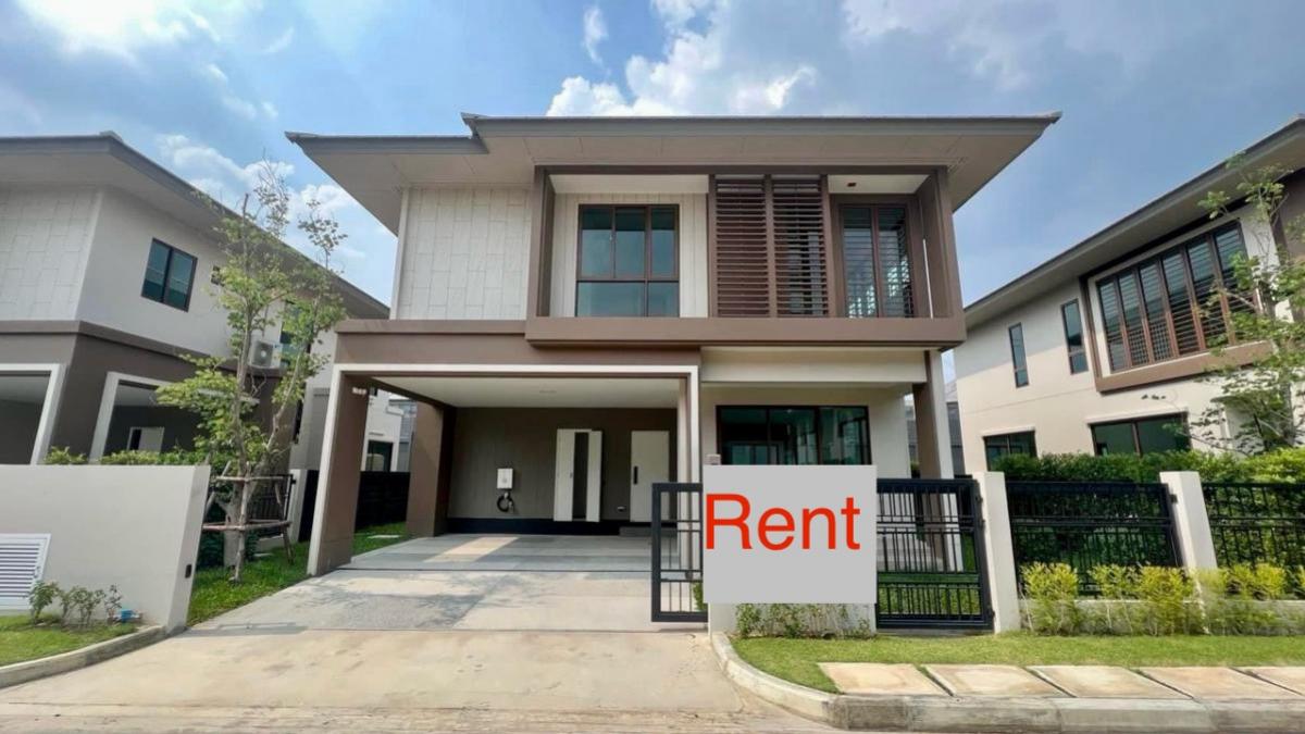 For RentHousePattanakan, Srinakarin : 🌟For rental brand- new Detached House Burasiri Krungthepkreeta , 2 storeys 4 Bedrooms / 4 Bathrooms. Fully furnished. Great facilities. Inspired by resort concept.🔑Rental Fee 130,000 THB / Month