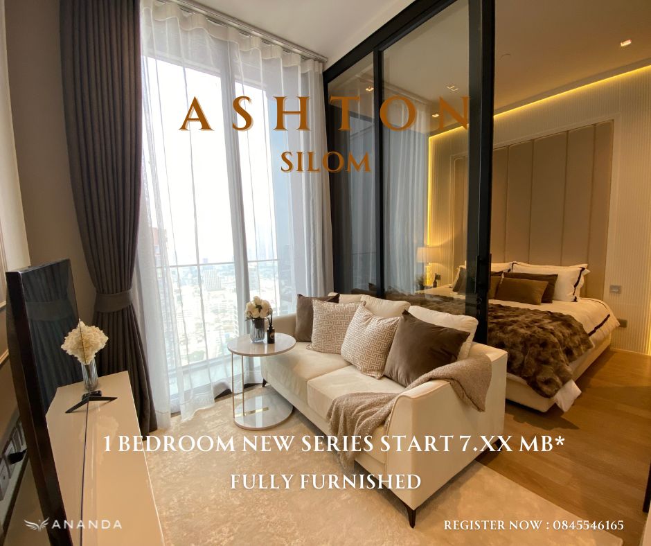 For SaleCondoSilom, Saladaeng, Bangrak : Condo on Silom Road, fully furnished, 1 bedroom, NEW SERIES ASHTON SILOM Luxury Residence, near BTS Chong Nonsi 350 meters, new look, cooler than before, starting at 7.5 MB*, free transfer.