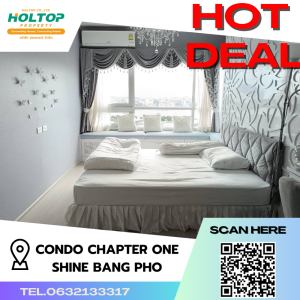 For RentCondoBang Sue, Wong Sawang, Tao Pun : #A100 Condo for rent, Chapter One Shine BangPo, river view.