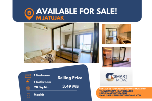 For SaleCondoSapankwai,Jatujak : Code C20240600085.......M Jatujak sale with tenant, 1 bedroom, 1 bathroom, high floor, furnished, Special Deal!!