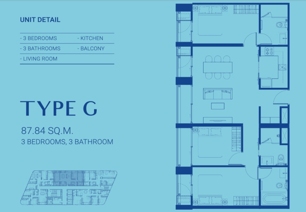 ขายคอนโดอ่อนนุช อุดมสุข : RARE!! Ready to Move! Only 1 per top 3FL Penthouse 3BR 3Bath ชั้้น 47 หน้ากว้าง เห็นวิวโค้งน้ำบางกระเจ้า ทั้ง 3 ห้องนอน