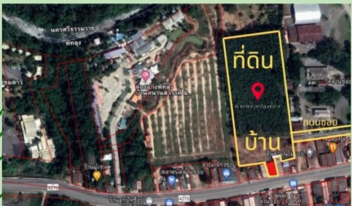 For SaleLandPhatthalung : Urgent sale, house with land, prime location, next to road 8-3-90.4 rai, Khuan Khanun Subdistrict, Pa Phayom District, Phatthalung Province