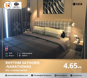 For SaleCondoSathorn, Narathiwat : RHYTHM Sathorn-Narathiwas, luxury condo in Sathorn area, convenient travel, near BTS Chong Nonsi.