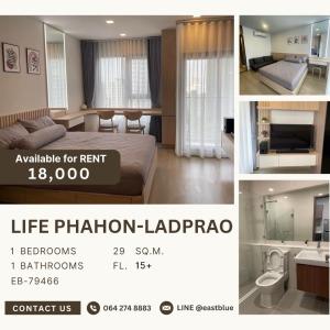 For RentCondoLadprao, Central Ladprao : Life Phahon - Ladprao, Newly Furnised for rent 18k