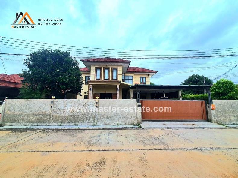 For SaleHouseRayong : Moo Boonrak 3, large single house, 84.90 sq.w., corner house, large area, extended living area around the house, doors and windows are teak, beautiful, ready to move in, Mueang District, Rayong Province