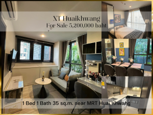 For SaleCondoRatchadapisek, Huaikwang, Suttisan : ❤ 𝐅𝐨𝐫 𝗦𝗮𝗹𝗲 ❤ Condo XT Huai Khwang, 1 bedroom, fully furnished, 6th floor, garden view, 35 sq m. ✅ near MRT Huai Khwang.