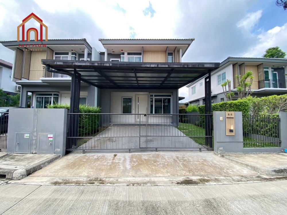 For SaleHouseRama5, Ratchapruek, Bangkruai : Urgent sale, cheapest price in the project, twin house, Inizio 3 Pinklao-Wongwaen, Soi Wat Som Kleng, house is in the first alley from the front of the village, extended parking lot and roof behind the house.