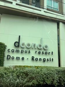 For SaleCondoPathum Thani,Rangsit, Thammasat : Condo for sale, Sansiri project, D Condo Campus Resort Dome-Rangsit, good condition.