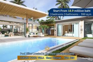 For SaleHouseHuahin, Prachuap Khiri Khan, Pran Buri : Sale 🎉The new luxury pool villa project is now for salein the heart of Huahin city, only 2.6 km to the beach. 🏖️