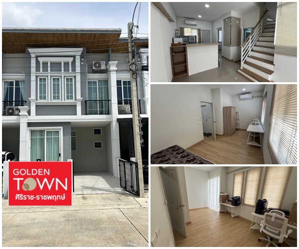 For RentTownhouseThaphra, Talat Phlu, Wutthakat : *Pets allowed* For rent, 2-storey townhouse, Golden Town Village, Siriraj - Ratchaphruek, near MRT Yaek Fai Chai, near Kensington International Kindergarten