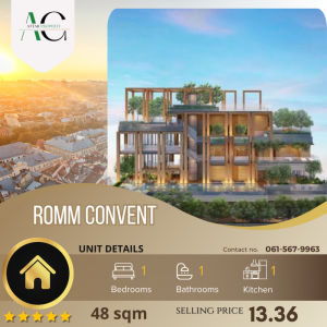 ขายคอนโดสีลม ศาลาแดง บางรัก : *BEST DEAL FLR15+* Romm Convent | 1 bed deluxe | 061-567-9963