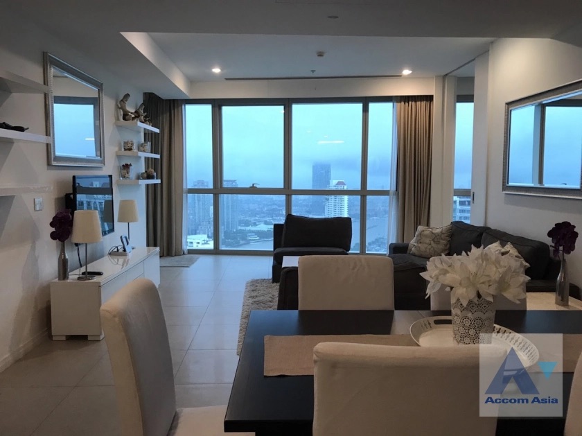 For RentCondoWongwianyai, Charoennakor : 2 Bedrooms Condominium for Rent in Charoennakorn, Bangkok near BTS Krung Thon Buri at The River Condominium (AA40563)