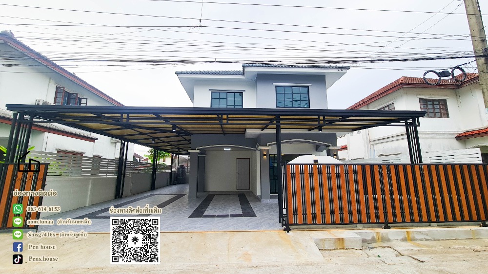 For SaleHouseMin Buri, Romklao : For sale: 2-storey detached house, 4 bedrooms, lots of usable space. KC Garden Home 8 Village, Nimitmai area, newly renovated, fully expanded, ready to move in.