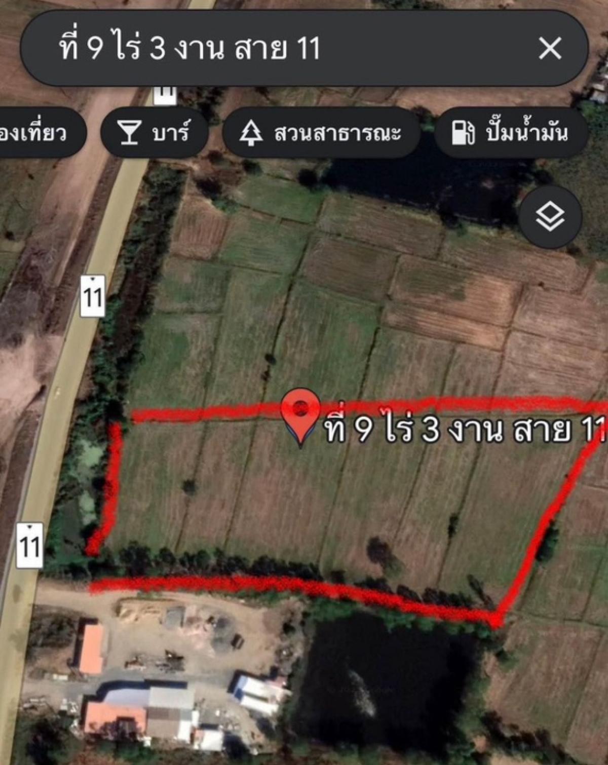 For SaleLandNakhon Sawan : (For sale) Land next to Highway No. 11, Nakhon Sawan Province.