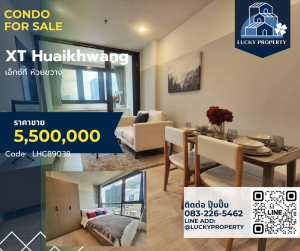 For SaleCondoRatchadapisek, Huaikwang, Suttisan : Condo for sale 🏙️XT Huaikhwang in the heart of the city, beautiful room, fully decorated 🛌1 bedroom, 35 sq m. 🚝MRT Huai Khwang